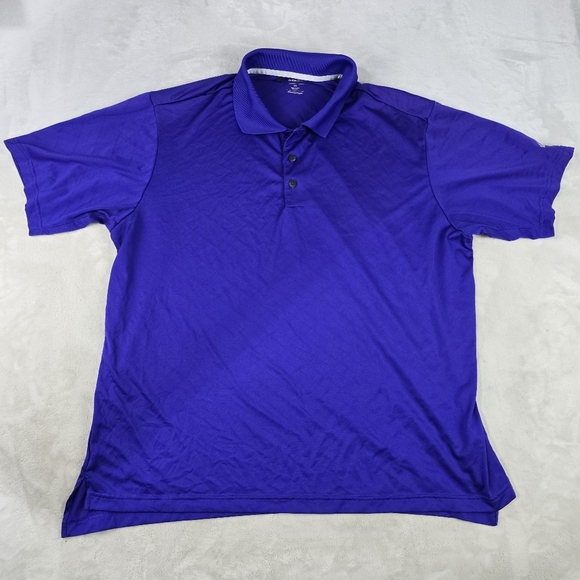 Adidas Golf Clima CoolMens Short Sleeve Purple Striped Polo Shirt Size 2XL - Picture 1 of 8